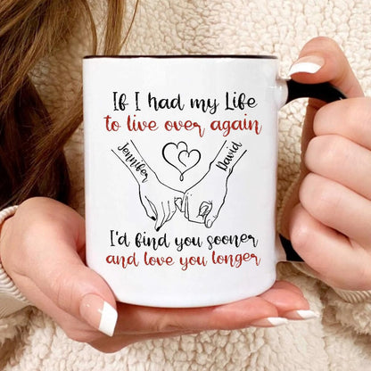 Personalized Couple Names Mug Romantic Line Art Gift