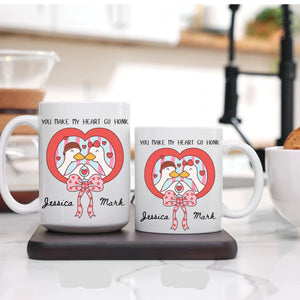 Funny Valentine Goose Mug Ceramic Gift for Couples