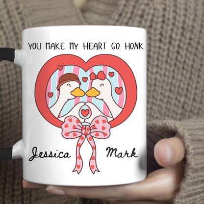 Funny Valentine Goose Mug Ceramic Gift for Couples
