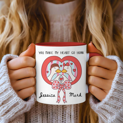 Funny Valentine Goose Mug Ceramic Gift for Couples