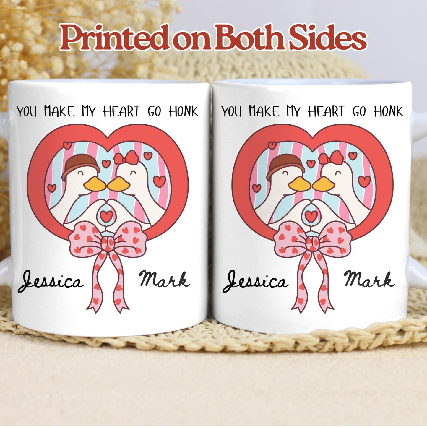 Funny Valentine Goose Mug Ceramic Gift for Couples