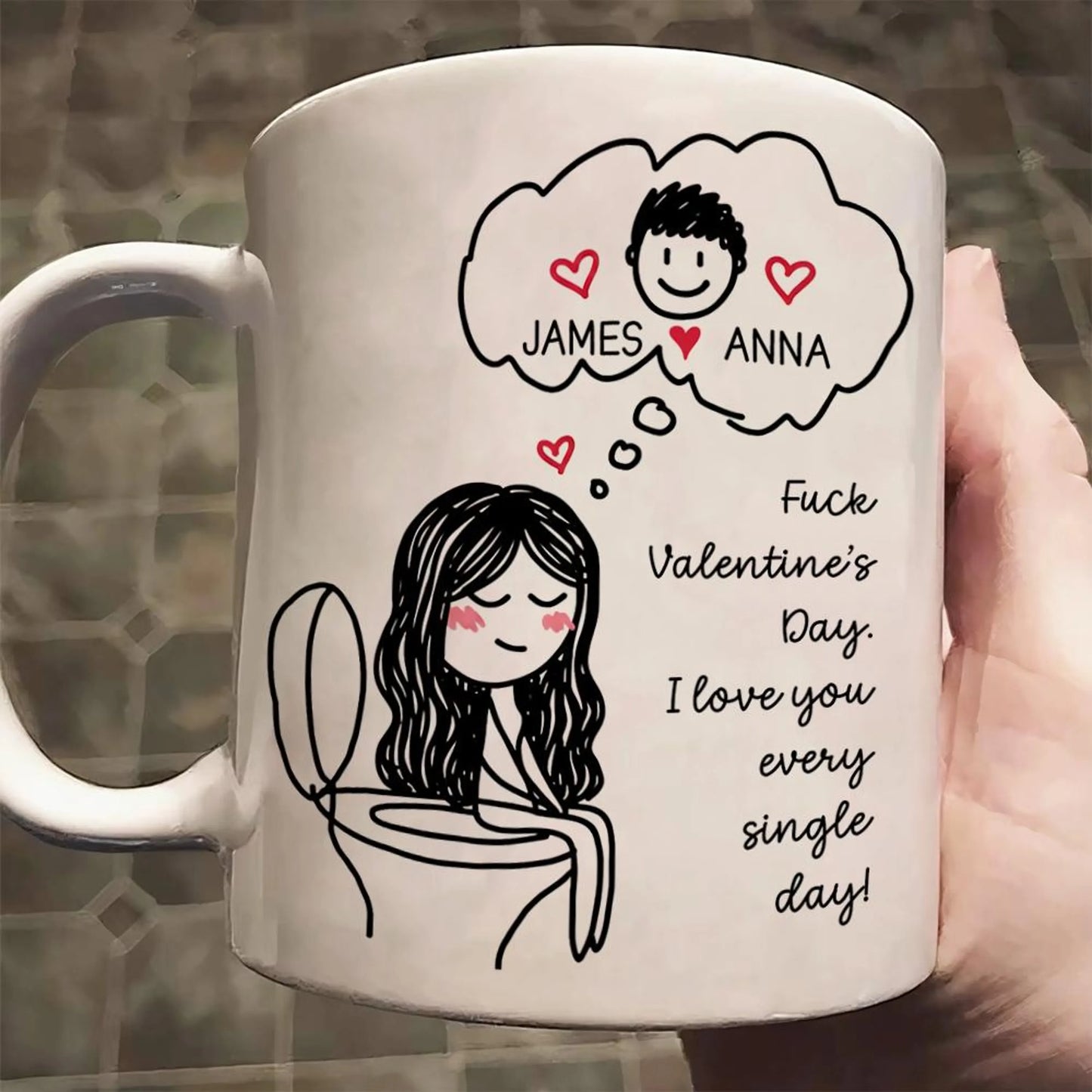 Funny Personalized Couple Mug I Love You Every Day