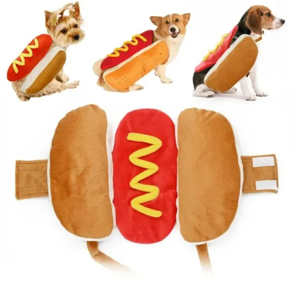 Hot Dog Dog Costume Funny Pet Outfit for Halloween - Image 4